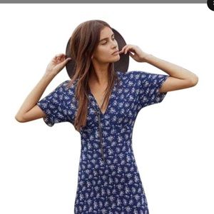 Christy Dawn indigo floral Sequoia dress size small